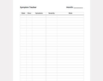 Symptom Tracker Printable – Health Log PDF (Instant Download)