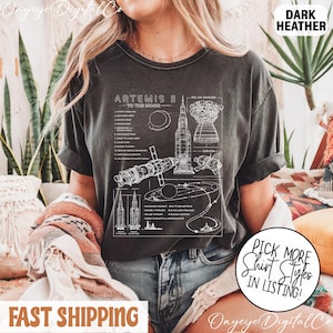Camiseta Artemis II a la Luna, Camiseta de la misión Artemis 2, Camiseta del programa espacial de astronomía