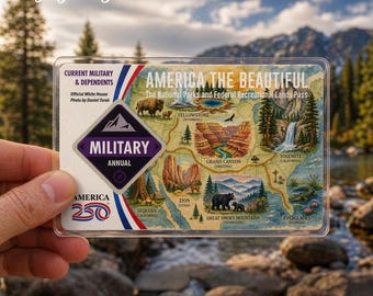 Trendy National Park Map Pass Sleeve - America The Beautiful Pass Protector - Hiker Gifts