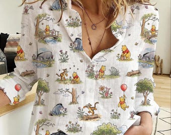 Blusa retro de Winnie the Pooh / Camiseta de Disney de Pooh Bear / Camiseta de vacaciones de verano