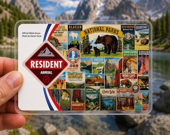 Funda para pase de parques nacionales vintage / Protector de pase de America the Beautiful