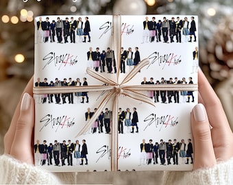 Stray Kids Christmas Wrapping Paper | K-Pop SKZ Holiday Gift Wrap | Stay Kids Fan Present Paper