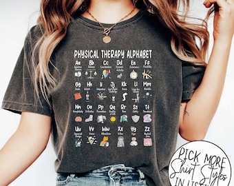 Retro Physical Therapy Shirt, Physical Therapy Alphabet Shirt, Funny PT PTA Shirt, PT Gifts, Gifts For Physical Therapist, Therapy Squad Tee