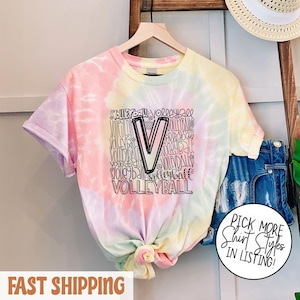 Volleyball Mom Shirt, Volleyball Typography Tie Dye Shirt, Volleyball Tee, Weekends Coffee & Volleyball, Game Day Tee, Volleyball Lover Gift