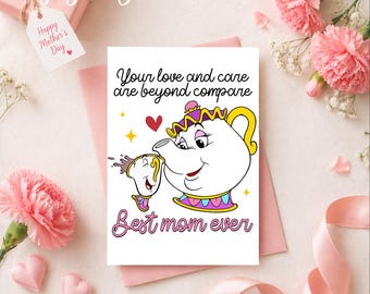 Moederdagkaart Beste moeder ooit | Chip Theekopje Disney Mom Card | Liefdeskaart voor mama