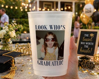 Benutzerdefinierte Foto-Abschluss-Party-Tasse | Personalisierte Grad Favor | Senioren Nacht Party Dekoration