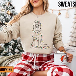 Husky Christmas Shirt, Husky Christmas Lights Shirt, Husky Mom Shirt, Dog Christmas Shirt, Funny Merry Christmas Shirt Gift For Husky Lover