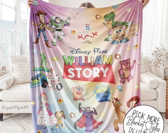 Personalized Disney Toy Story Blanket – Custom Name Cozy Kids Gift