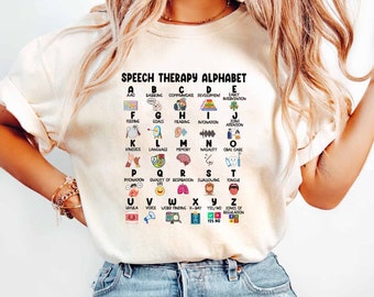 Retro Speech Therapist Shirt, Speech Therapy Alphabet Shirt, Funny SLP Shirt, Speech Language Pathologist Tee, Speech Therapist Gifts