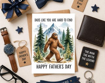 Lustige Big Foot Vaters Tages Karte | Väter wie Sie sind schwer zu finden | Sasquatch Papa Karte
