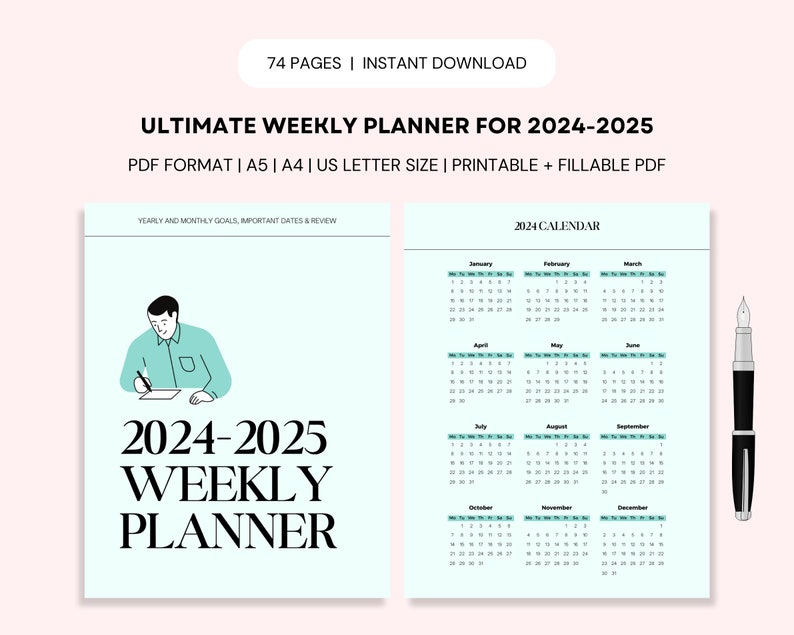 Buy 20242025 Printable 365 Days Weekly Planner Daily Schedule Online