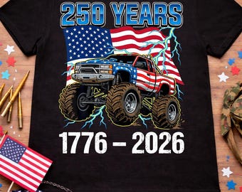 250° anniversario dell'America PNG, Monster Truck Patriottico Sublimazione, 1776-2026 USA Download Digitale, Semiquincentesimo Anniversario Truck