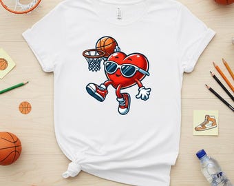 Basketball Heart Dunk Valentine's Day PNG (Digital Download)