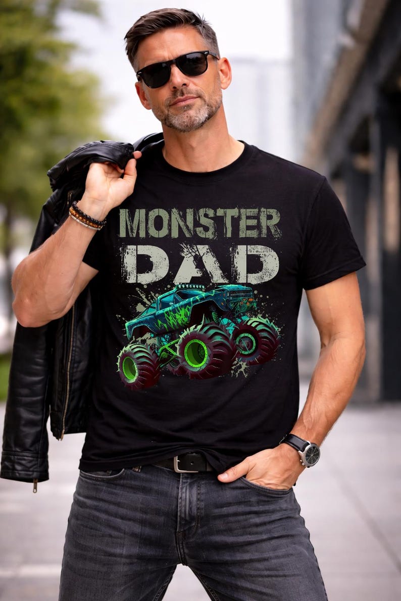 Monster Truck Dad-tröja, Monster Dad-tröja, anpassad familjematchning för födelsedag, Monster Truck-älskare, Monster Jam-födelsedagsoutfit bild 2