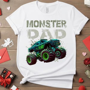 Monster Truck Dad-tröja, Monster Dad-tröja, anpassad familjematchning för födelsedag, Monster Truck-älskare, Monster Jam-födelsedagsoutfit bild 5