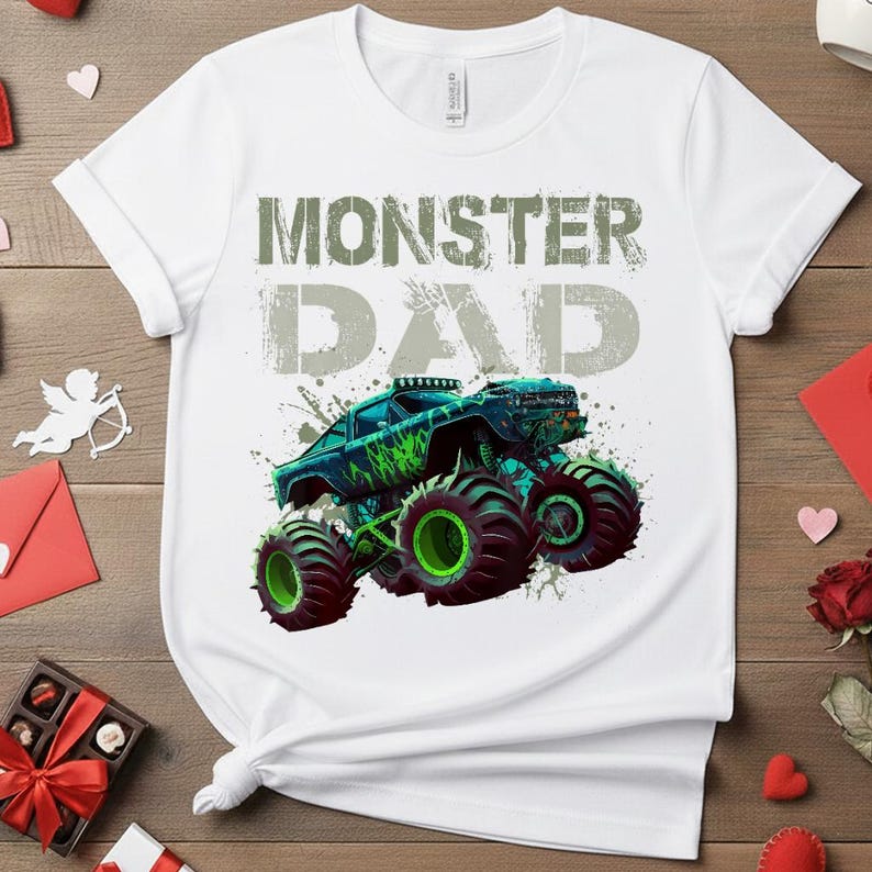 Monster Truck Dad-tröja, Monster Dad-tröja, anpassad familjematchning för födelsedag, Monster Truck-älskare, Monster Jam-födelsedagsoutfit bild 5