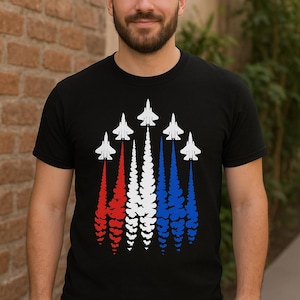 Camiseta de vuelo de la Fuerza Aérea Estadounidense: Camiseta con la bandera patriótica de EE. UU.