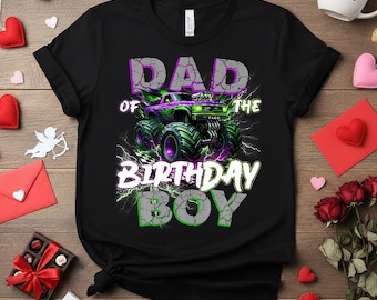 Papà del compleanno Monster Truck PNG, Festa di famiglia coordinata Download digitale, Design per sublimazione di compleanno Monster Truck