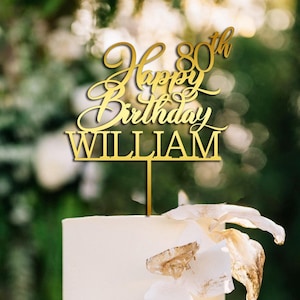 Happy Birthday Cake Topper, alles Gute zum Geburtstag Tortendeko, Cake Topper 18., 25., 70. Geburtstag, Tortenstecker 50