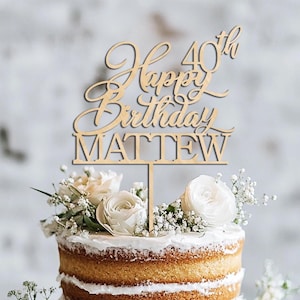 Happy Birthday Cake Topper, alles Gute zum Geburtstag Tortendeko, Cake Topper 18., 25., 70. Geburtstag, Tortenstecker 50