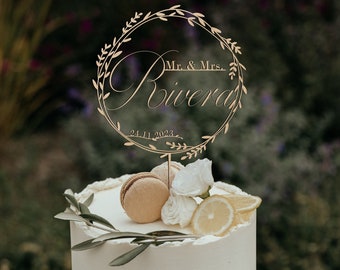 Décoration de gâteau personnalisée, décoration de gâteau avec noms personnalisés, décoration de gâteau M. et Mme pour mariage, décoration de gâteau de mariage, décoration de gâteau d'anniversaire