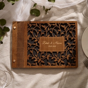 Libro degli ospiti per matrimoni, Libro degli ospiti in legno, Libro degli ospiti per cabine fotografiche, Libro degli ospiti in legno, Libro degli ospiti per matrimoni vintage, Design in legno, Decorazioni per matrimoni