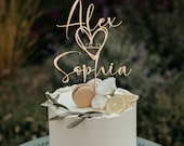 Cake Topper for Weddings,Wedding cake topper with a heart and a date, Personalized cake topper in a heart shape, Anniversary Cake toppers