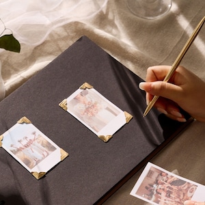 Hochzeitsgästebuch aus Holz personalisierbar mit Lasergravur, Hochzeitsdekoration, perfekt für Fotos und herzliche Nachrichten, Fotoalbum, Holzdesign Bild 5