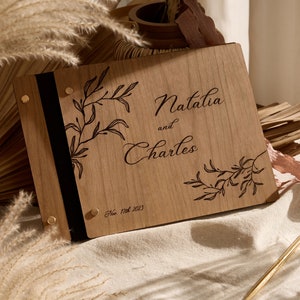 Libro degli ospiti per matrimoni Boho, decorazioni per matrimoni, design in legno, incisione laser personalizzata, perfetto per foto e messaggi sentiti, album fotografico