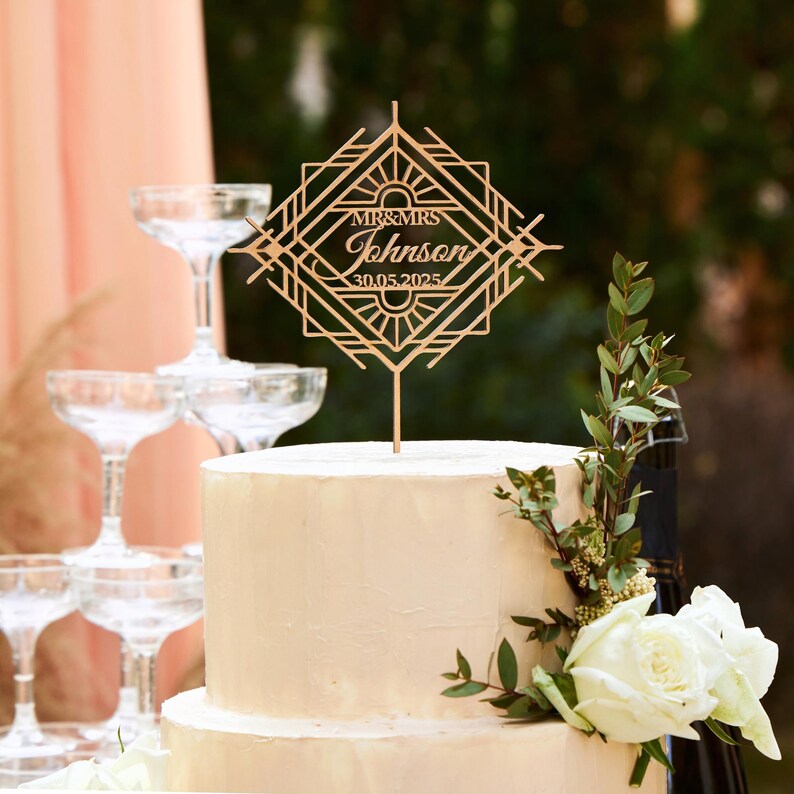 Johnson Cake Topper Mr and Mrs Cake Toppers, Cake Topper for Weddings, Wedding Cake Topper ...