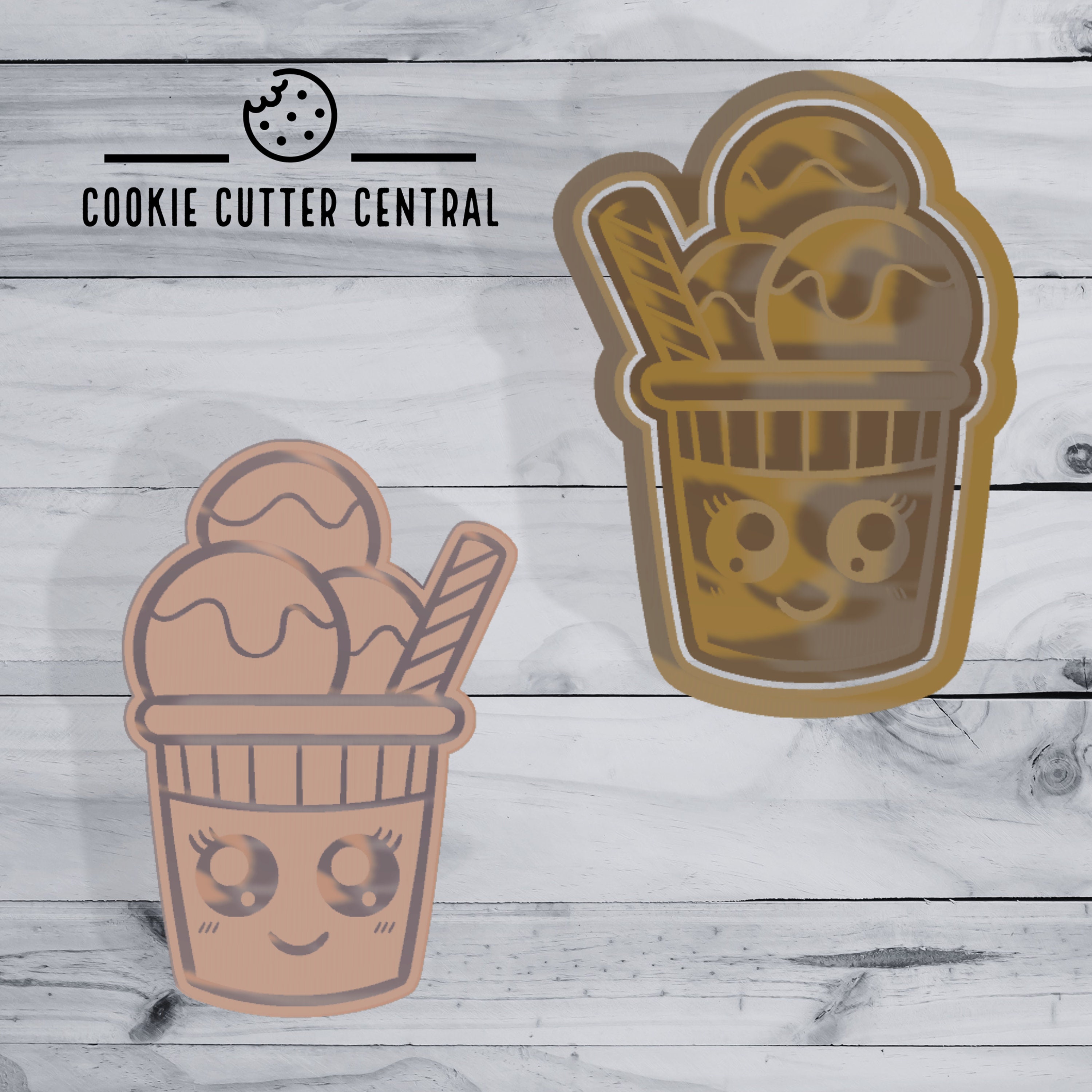 Cute Ice Cream Sundae Cookie Cutter and Embosser 8.2cm X Etsy