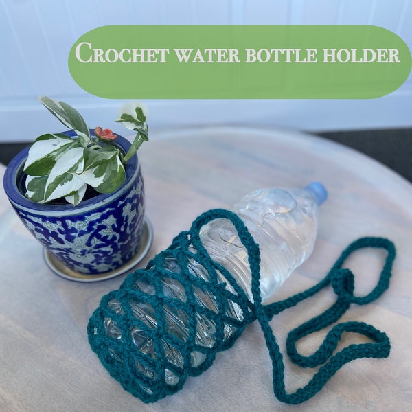 Easy PDF crochet water bottle holder pattern / Crochet bag pattern