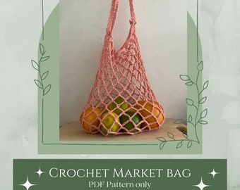 Crochet Market Bag Pattern: Netted Design (PDF Pattern)