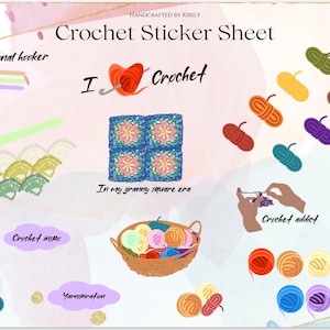 Crochet digital stickers for Goodnotes | Digital planner stickers | Pre-cropped digital stickers