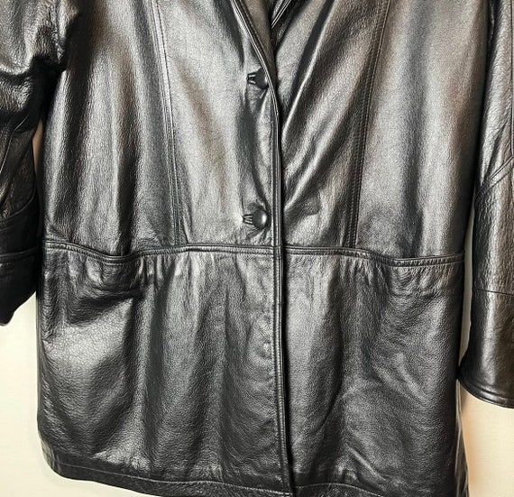 Vintage Trench Leather Coat - image 4