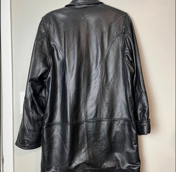 Vintage Trench Leather Coat - image 5