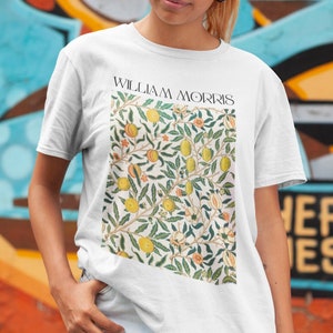 William Morris Shirt, Lemon Tree print, Sage green, minimalistic Print, Pop art t-shirt, Gifts for her, retro shirt, Aesthetic clothing