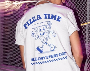 Pizza T Shirt, Unisex T Shirt, Pizza Time shirt, Summer shirt Pop art shirt Gift for her Funny Retro shirt tumblr shirt Aesthetic clothing