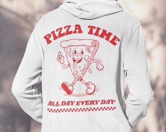 Pizza Hoodie, Unisex Hoodie, Pizza Time Hoodie, Pop art Sweatshirt, Gift for Him, Funny Retro Hoodie, Christmas Hoodie, Aesthetic clothing