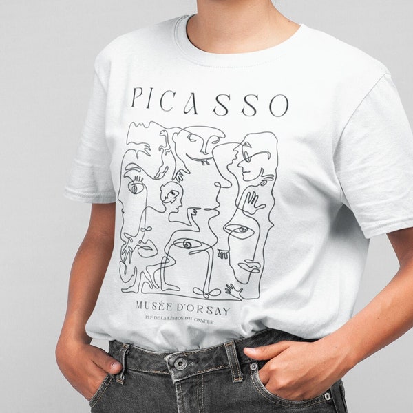 Picasso Shirt, Pablo Picasso Faces minimalistic Print, Pop art t-shirt, Gifts for her, retro shirt, tumblr shirt, Aesthetic clothing, Summer