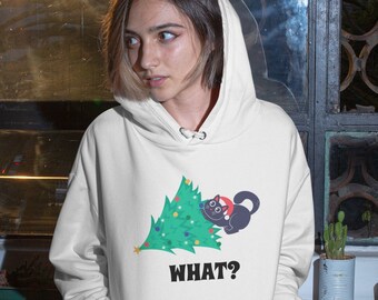 おもしろいクリスマス猫スウェットシャツ：猫好きへのホリデーギフト