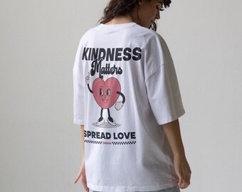 Oversized Heart tshirt, Streetwear tshirt, Unisex t-shirt, 100% Cotton shirt, Retro Graphic Summer Pop art shirt, Aesthetic Retro shirt,