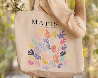 Henri Matisse canvas draagtas, Henri Matisse print, cadeau voor moeder, boodschappentas, Matisse Cut Outs katoenen tas, esthetische draagtas, cadeau-idee