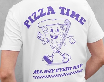 Pizza Tshirt, Unisex Tshirt, Pizza Time, Summer shirt, Pop art shirt, Gift for her, Funny Retro shirt, Aesthetic clothing, Pizza Lover gift
