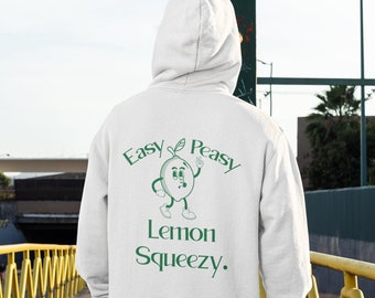 Lemon Hoodie, Unisex Hoodie, Easy Peasy Lemon Squeezy, Pop art Summer Hoodie, Gift for Him, Funny Retro Hodoie, tumblr Aesthetic clothing