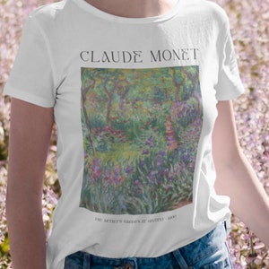 Claude Monet tshirt, Monet Artists Garden, minimalistic Print, Pop art t-shirt, Gifts for her, retro shirt, tumblr shirt, Aesthetic clothing