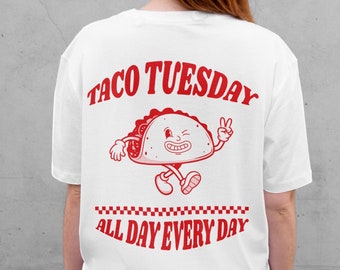 Taco tshirt, Unisex T Shirt, Taco Time shirt, Summer shirt, Pop art shirt, Gift for her, Funny Retro shirt, tumblr shirt Aesthetic clothing