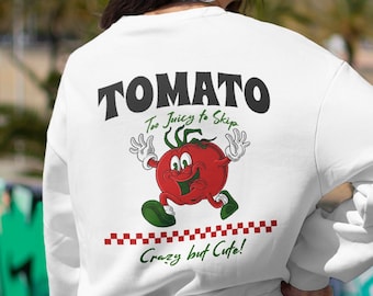 Tomato Sweatshirt, Unisex Sweatshirt, Funny Retro Pop Art Sweater, Gift for him, Summer pop art sweatshirt, Gift for her, Aesthetic clothing