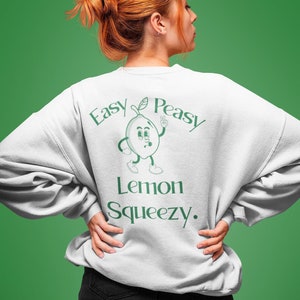 Zitrone T Shirt, Unisex Sweatshirt, Easy Peasy Lemon Squeezy Pop Art Sweatshirt, Geschenk für sie, lustiger Retro Pullover, Tumblr Ästhetische Kleidung