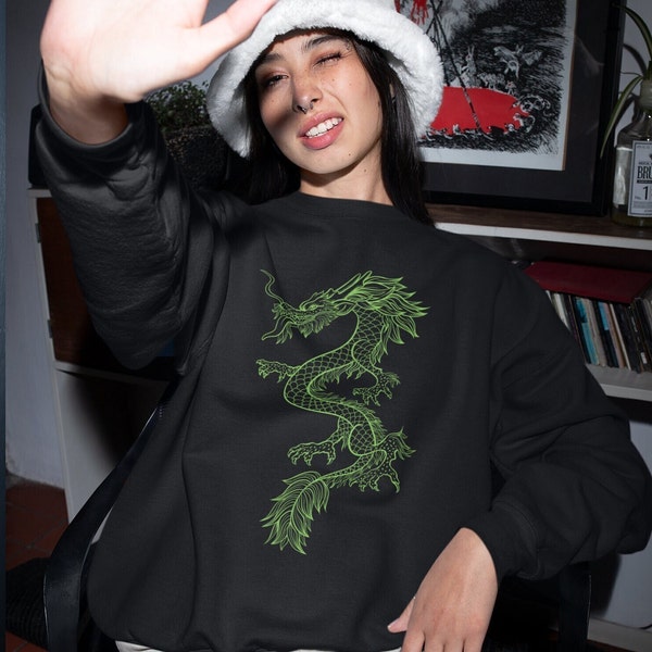 Vintage Chinese Dragon Floral Print Women's Sweatshirt